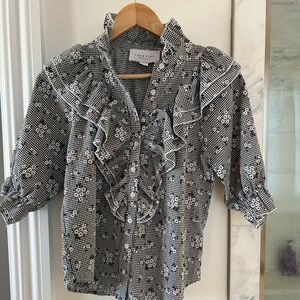 Black and white blouse